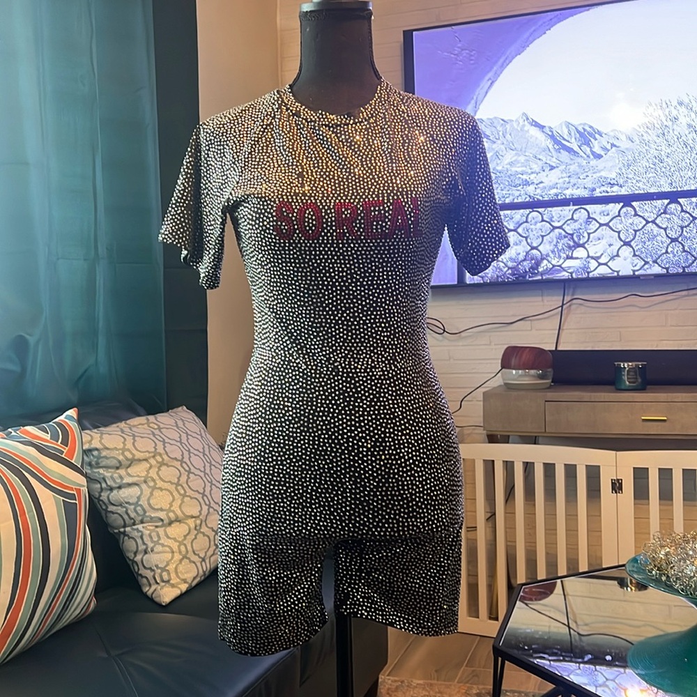 GSUWOO x SO REAL bedazzled set